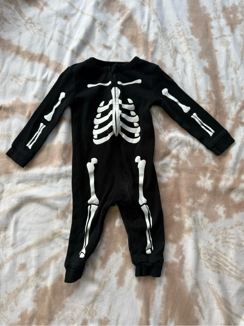 Hyde and EEK! Black Kids Skeleton One-Piece Pajamas 6-9M